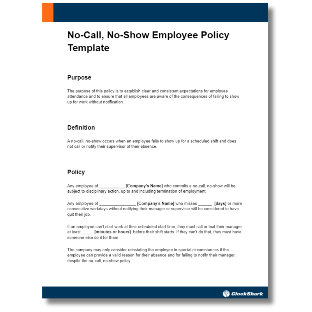 No-Call, No-Show Policy Template